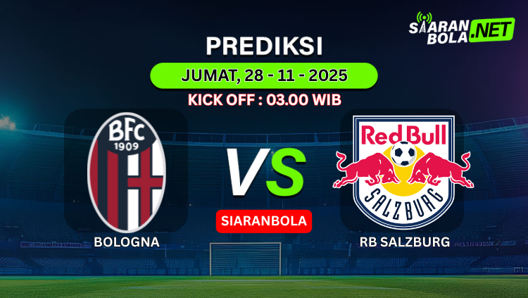 Ilustrasi prediksi pertandingan BFC vs Red Bull Salzburg di hari Jumat, 28 November 2025 dengan logo kedua tim.
