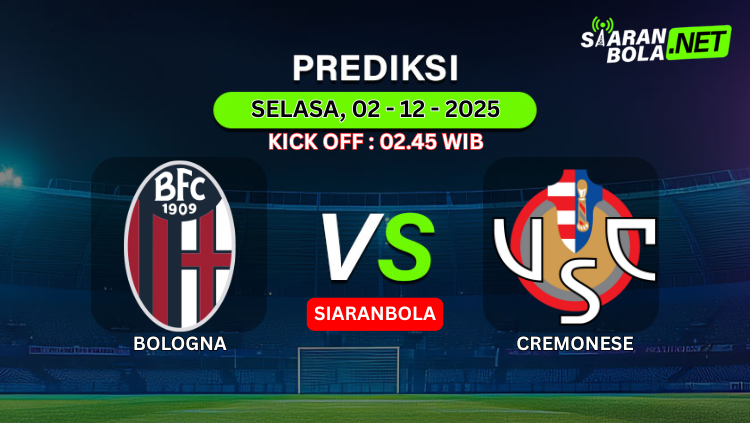 Poster prediksi pertandingan BFC 1909 vs Cromonese di Bologna 2 Desember 2025