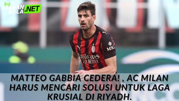 Matteo Gabbia AC Milan memegang lutut setelah cedera di menit ke-55.