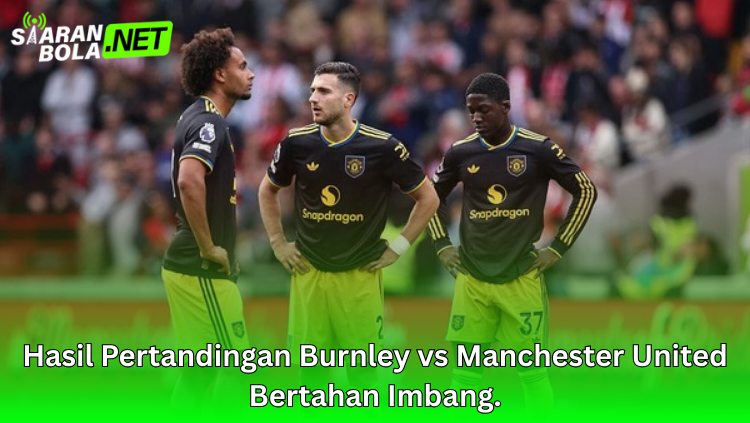Pemain Manchester United tampak kecewa setelah hasil imbang melawan Burnley di Liga Inggris