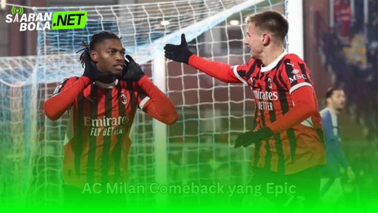 Pemain AC Milan merayakan gol dalam laga comeback epik Rossoneri di kompetisi Eropa