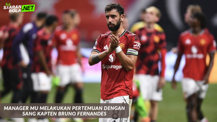 Bruno Fernandes sedang berbincang serius dengan perwakilan manajemen Manchester United di ruang rapat Old Trafford.