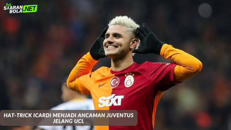 Mauro Icardi selebrasi usai cetak hattrick ke gawang Eyupspor, pecahkan rekor gol di Liga Turki. Foto eksklusif SiaranBola.