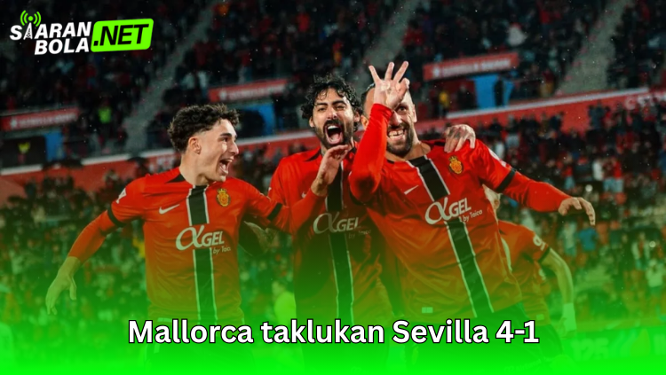 Pemain Mallorca merayakan kemenangan 4-1 atas Sevilla dalam laga La Liga Spanyol