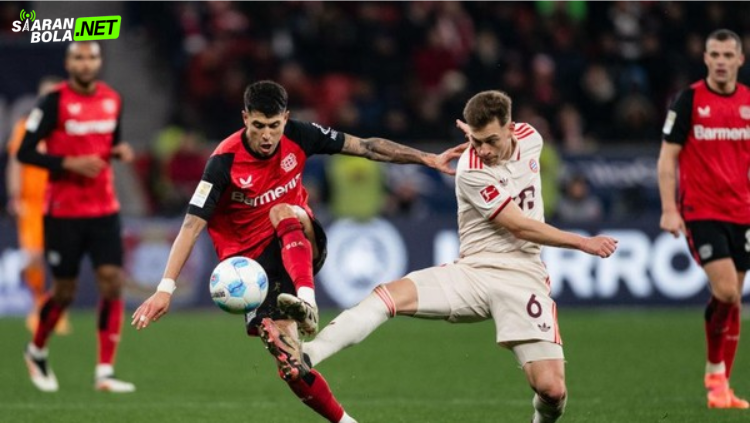 Luis Díaz merayakan gol penyama kedudukan untuk Bayern Munchen ke gawang Bayer Leverkusen sebelum akhirnya menerima kartu merah di laga Bundesliga BayArena.