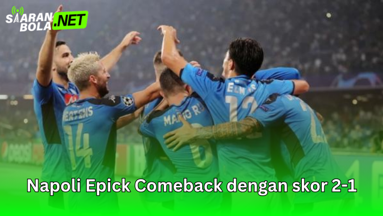 Pemain Napoli merayakan gol dalam kemenangan comeback 2-1 pada pertandingan Serie A