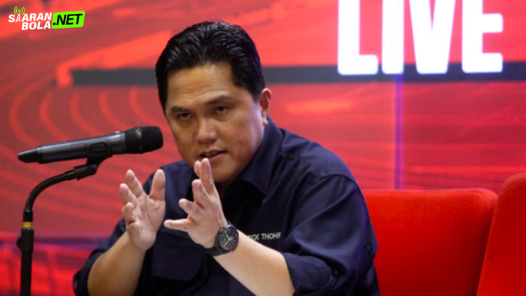 Ketua PSSI Erick Thohir memaparkan mimpi besar Timnas Indonesia lolos ke Piala Dunia 2030 dalam konferensi pers siaranbola