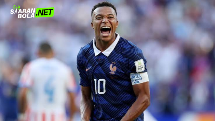Kylian Mbappe merayakan gol ketujuhnya di Piala Dunia 2026, memimpin perburuan Sepatu Emas dengan 7 gol dan 2 assist
